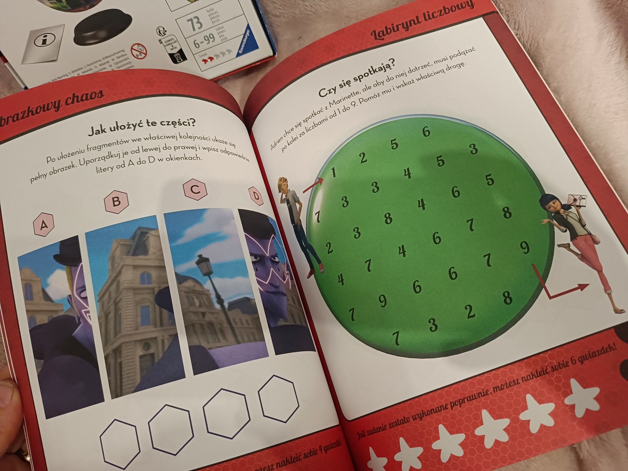 Puzzle 3d Ravensburger Miraculous biedronka i czarny kot kotek ćwiczen