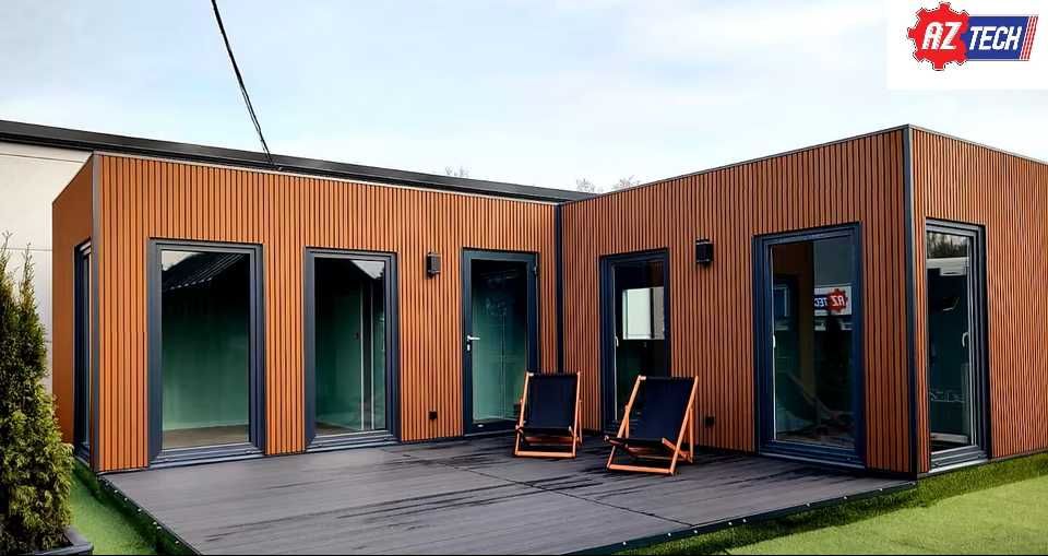 Kontener biurowy w kształcie litery "L" z montażem i transportem