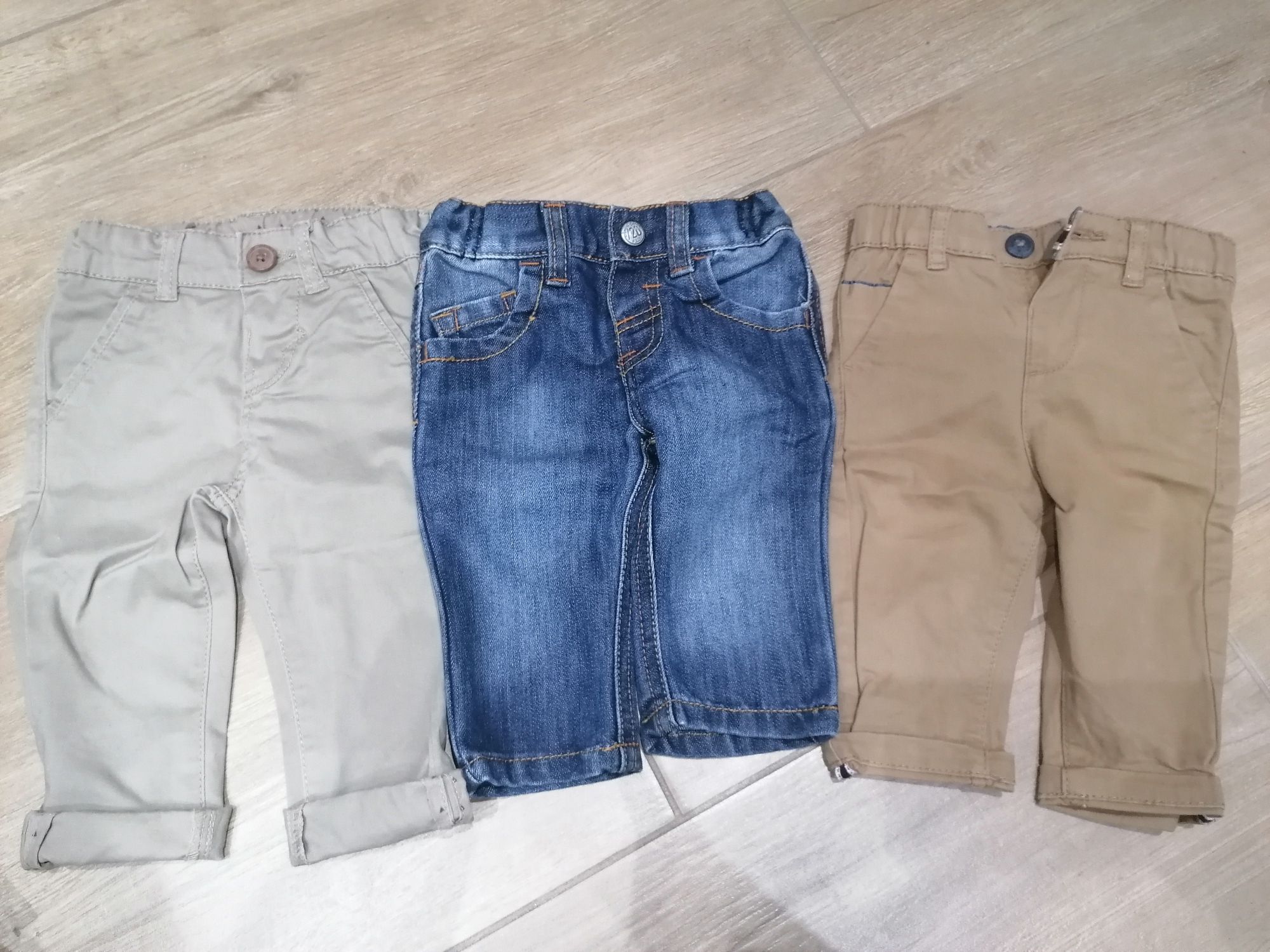 Zestaw 6x spodnie chino jeansy dresowe H&M Primark chłopiec r. 74