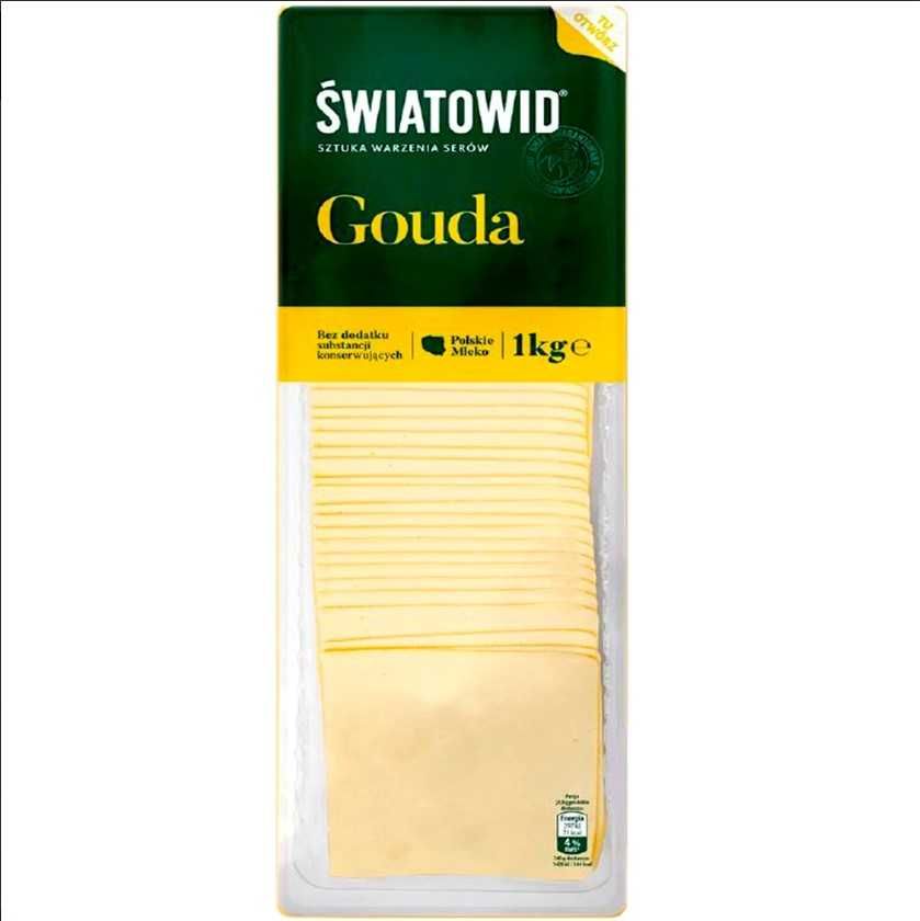 Сир польський гауда нарізка Swiatowid Gouda 1кг