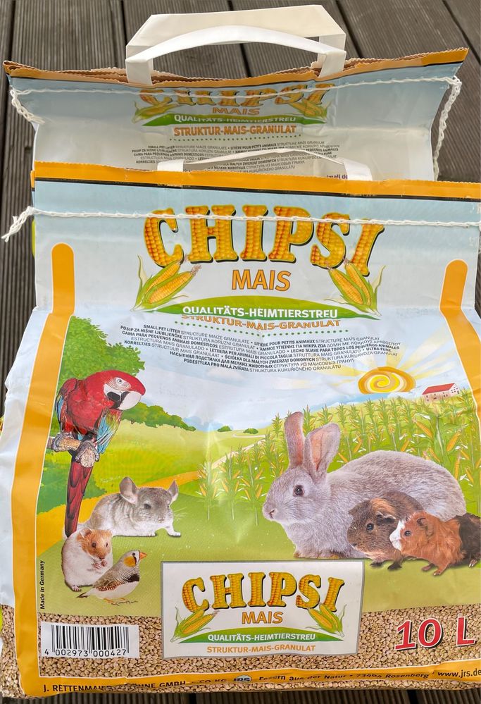 2 szt. Chipsi Mais ściółka / podłoże kukurydziane 10 litrów