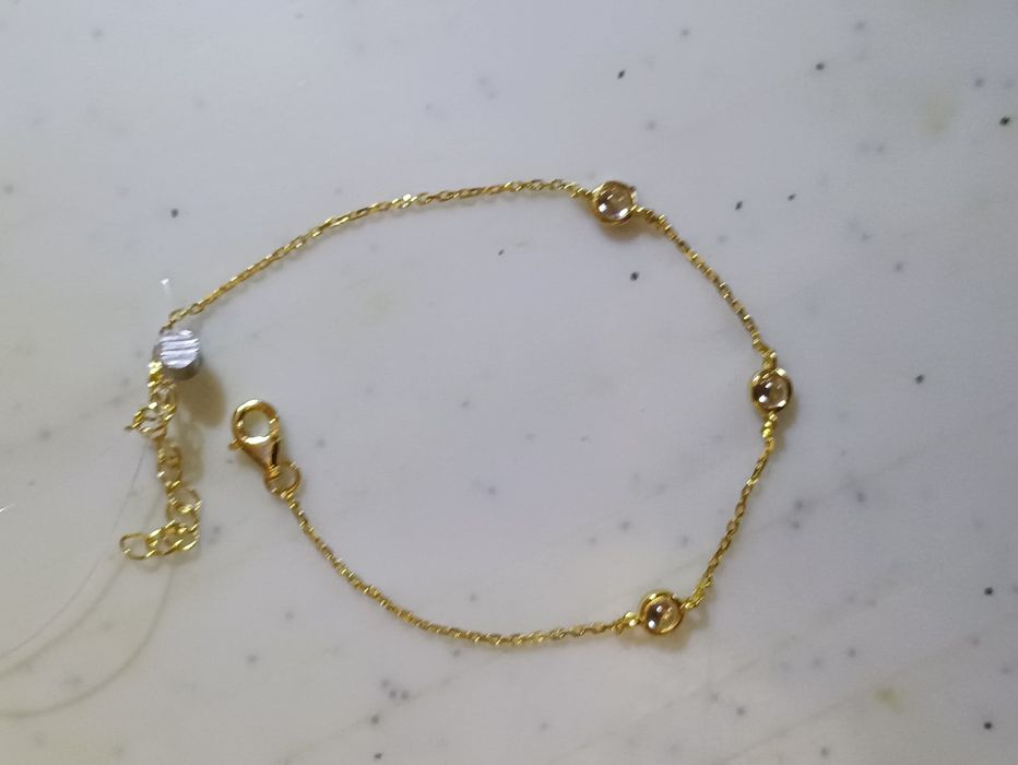 Срібний браслет з позолотою та цирконіями MINIMAL