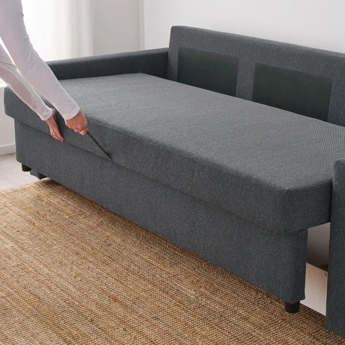 IKEA FRIHETEN 3-osobowa rozkładana sofa, Hilly ciemnoszary