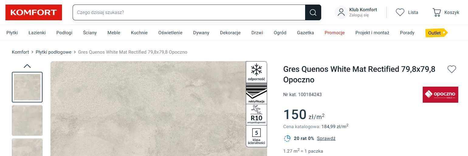 Płytki 79,8x79,8, idealne do łazienki + 4 panele podlogowe w prezencie
