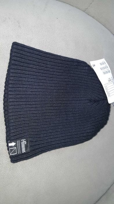 Nowa czapka 1-3 splot w prążki 86/98 czarna H&M 50