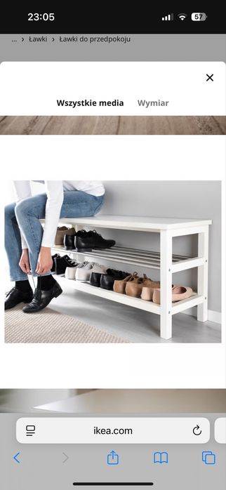 Ikea TJUSIG ławka z półkami na buty