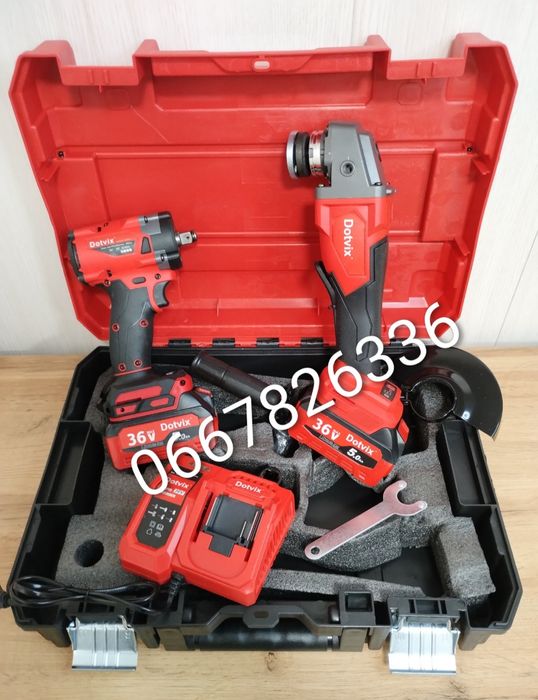 Болгарка та Гайковерт безщітковий двигун набір 2в1 в кейсі