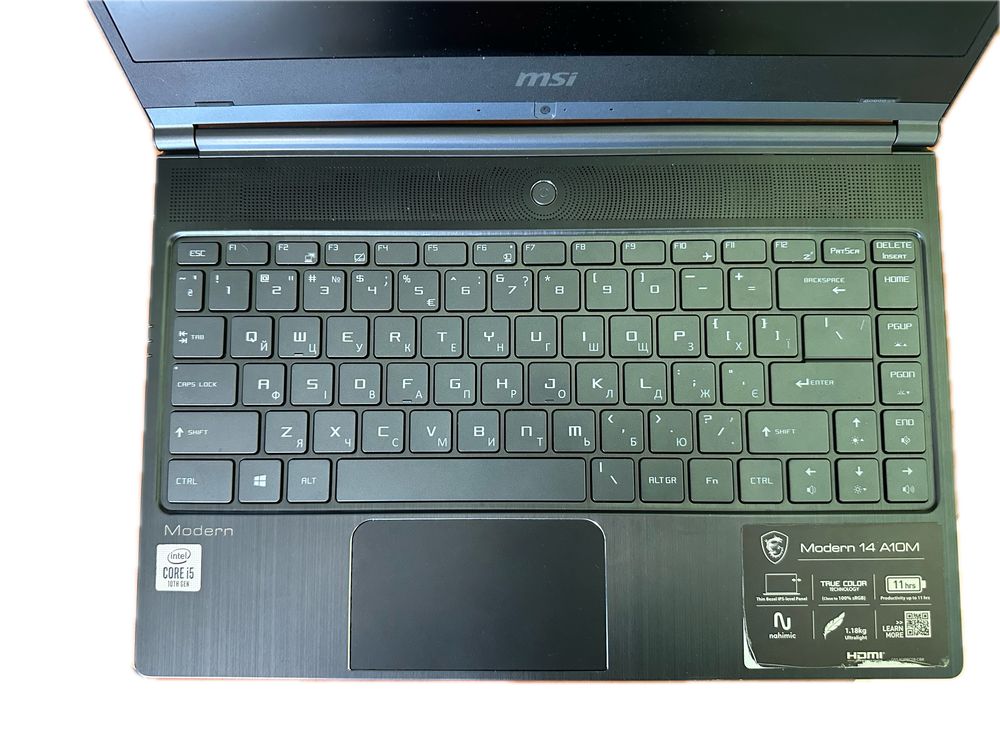 Ноутбук Msi modern 14 i5 8gb 512gb ультрабук