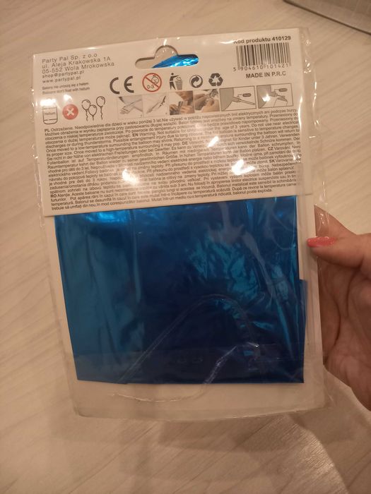 Balon cyfra 2 niebieska 40cm