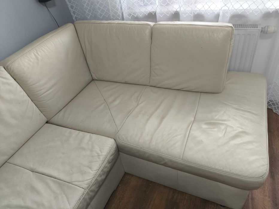 narożnik skórzany ecru