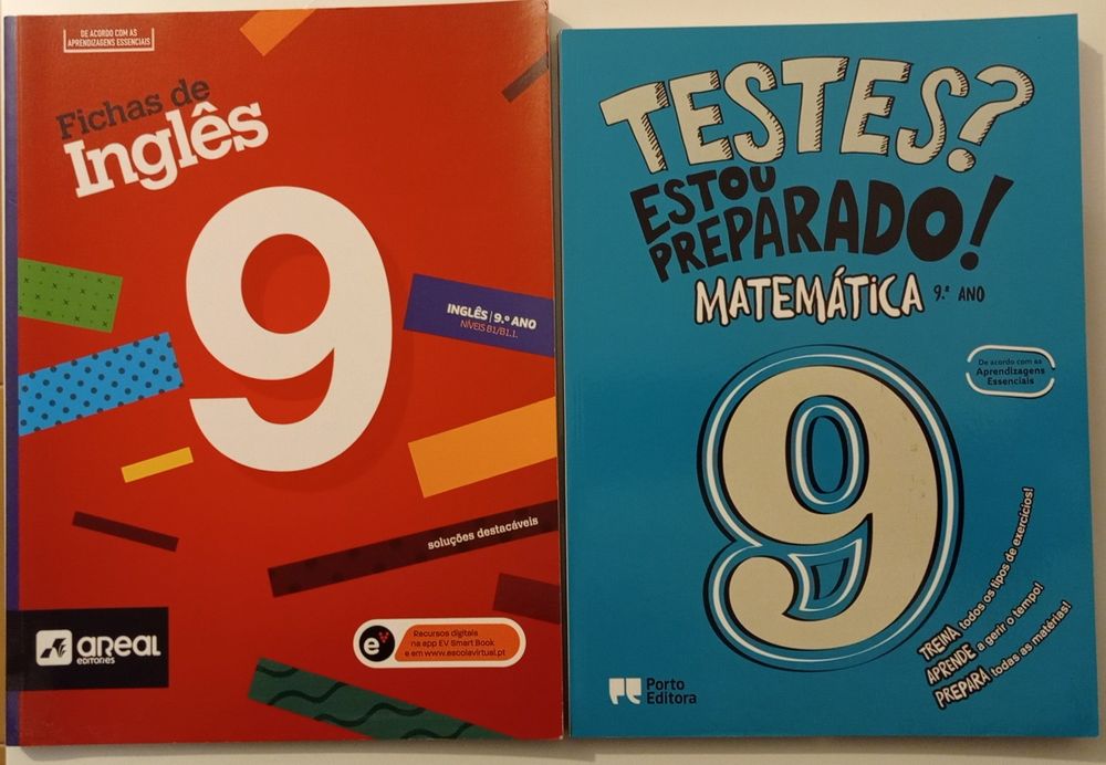 Livros exercícios 9.° ano (Inglês + Matemática)