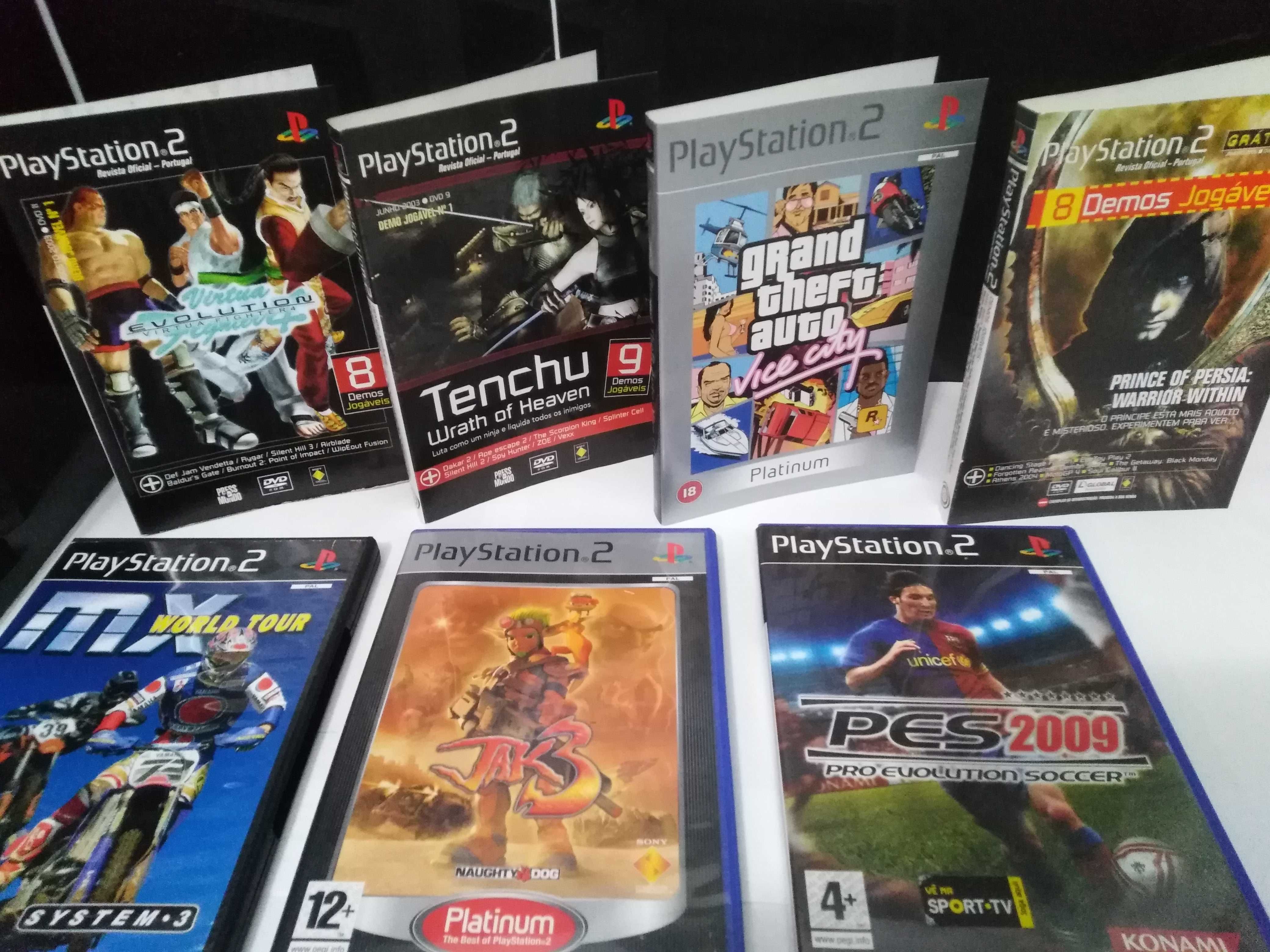 Conjunto Playstation 2 - 3 jogos +2 demos+ 4 capas.