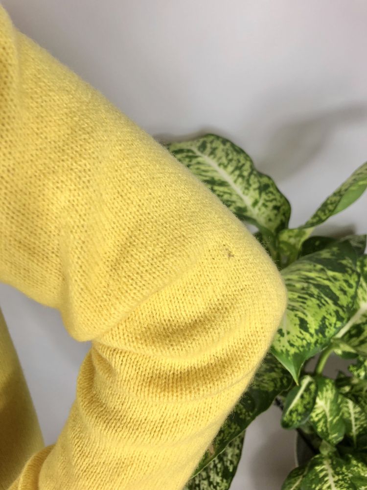 Żółty długi wełniany sweter damski Solar 100% wool na zimę