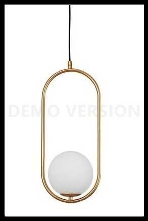 Złota lampa wisząca Biała Szklana Kula GLAMOUR RENGO