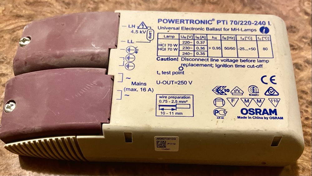 Statecznik elektroniczny OSRAM Powertronic PTi 70/220-240 I.