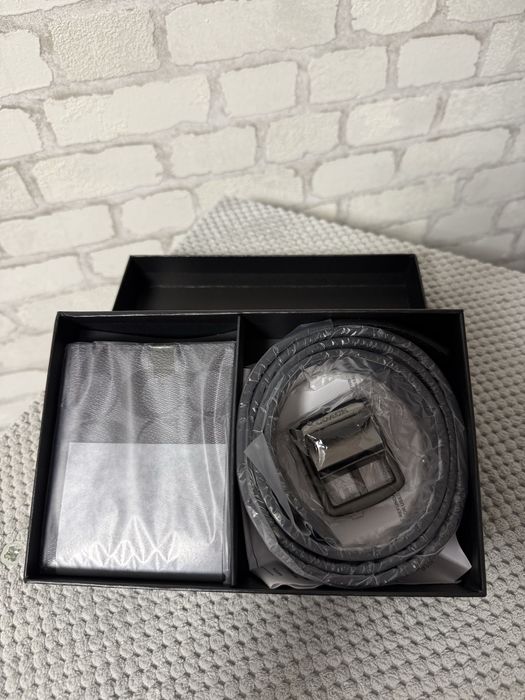 Подарунковий набір чоловічий Coach ремінь та гаманець