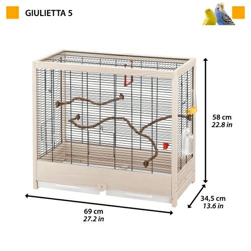 Клітка для птахів Gіulietta 4, 5, 6 Ferplast Дерев'яна клітка для птах