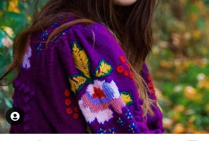 Sweter ręcznie robiony unikat Vintage Handmade