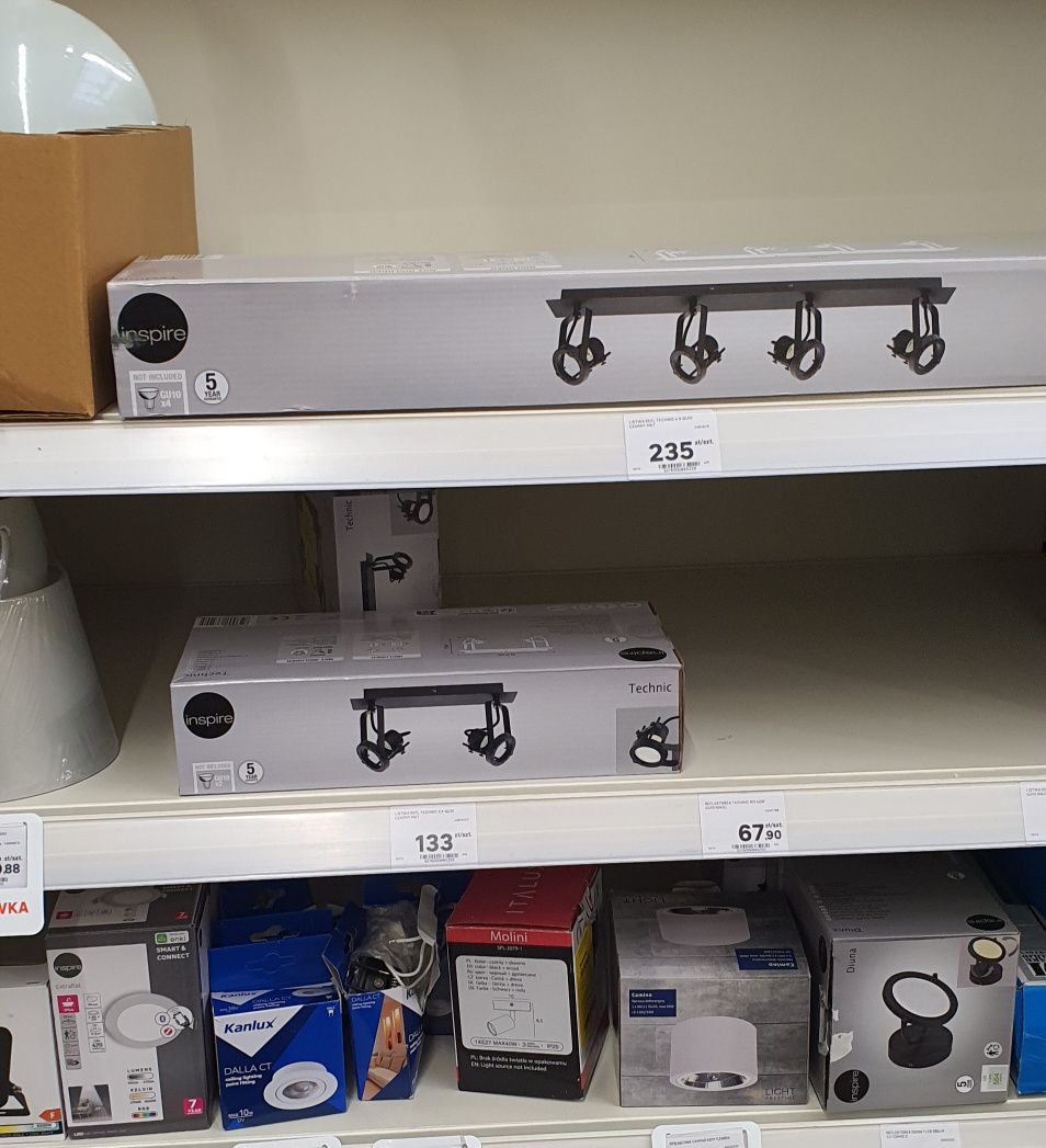 Inspire technic kinkiet lampa 4x gu10 2xgu10 loft listwa