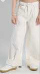Джинсы wide leg у молочному кольорі Sinsay XS