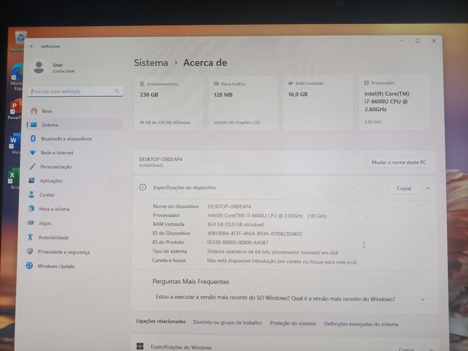 Lenovo ThinkCentre All-In-One core i7 SSD 240g RAM 16g Tela 24p F.HD