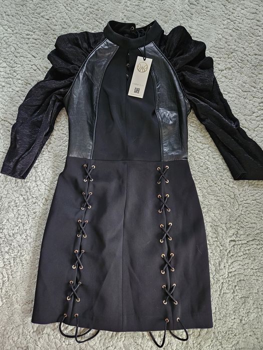 Rockowa sukienka amnesia m/l ekoskóra