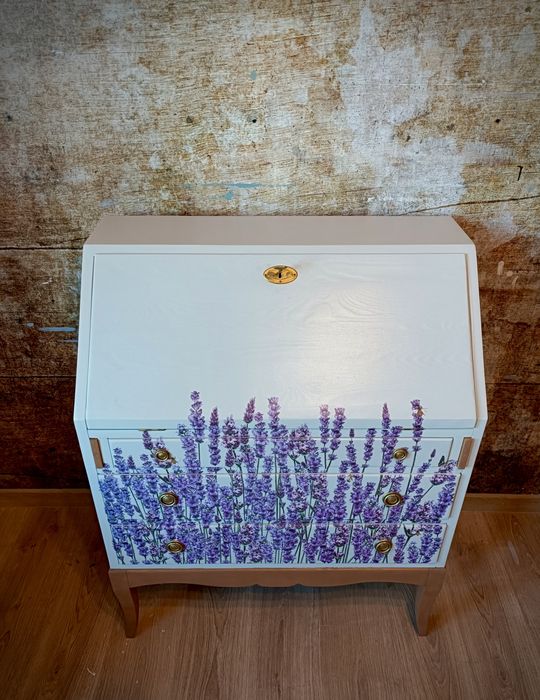 Wyjątkowy drewniany sekretarzyk w stylu francuskim biurko komoda