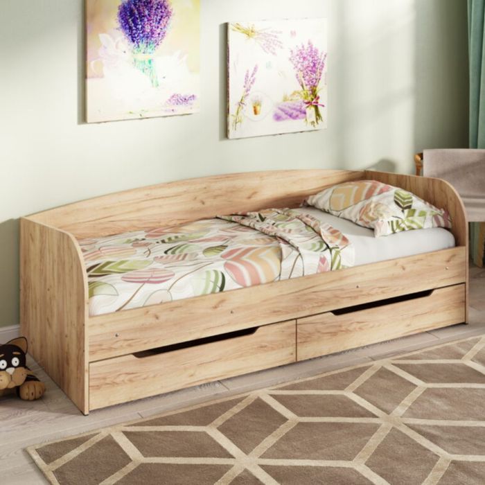 Кровать односпальная СОНЯ 80х190 с ящиками 3 варианта / 10 цветов