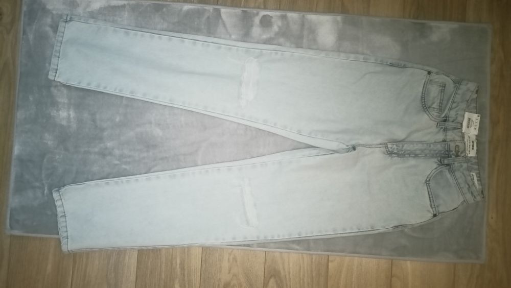 Cotton On Petite Jeansy Straight dżinsy w wysokim stanem szerokie dziu