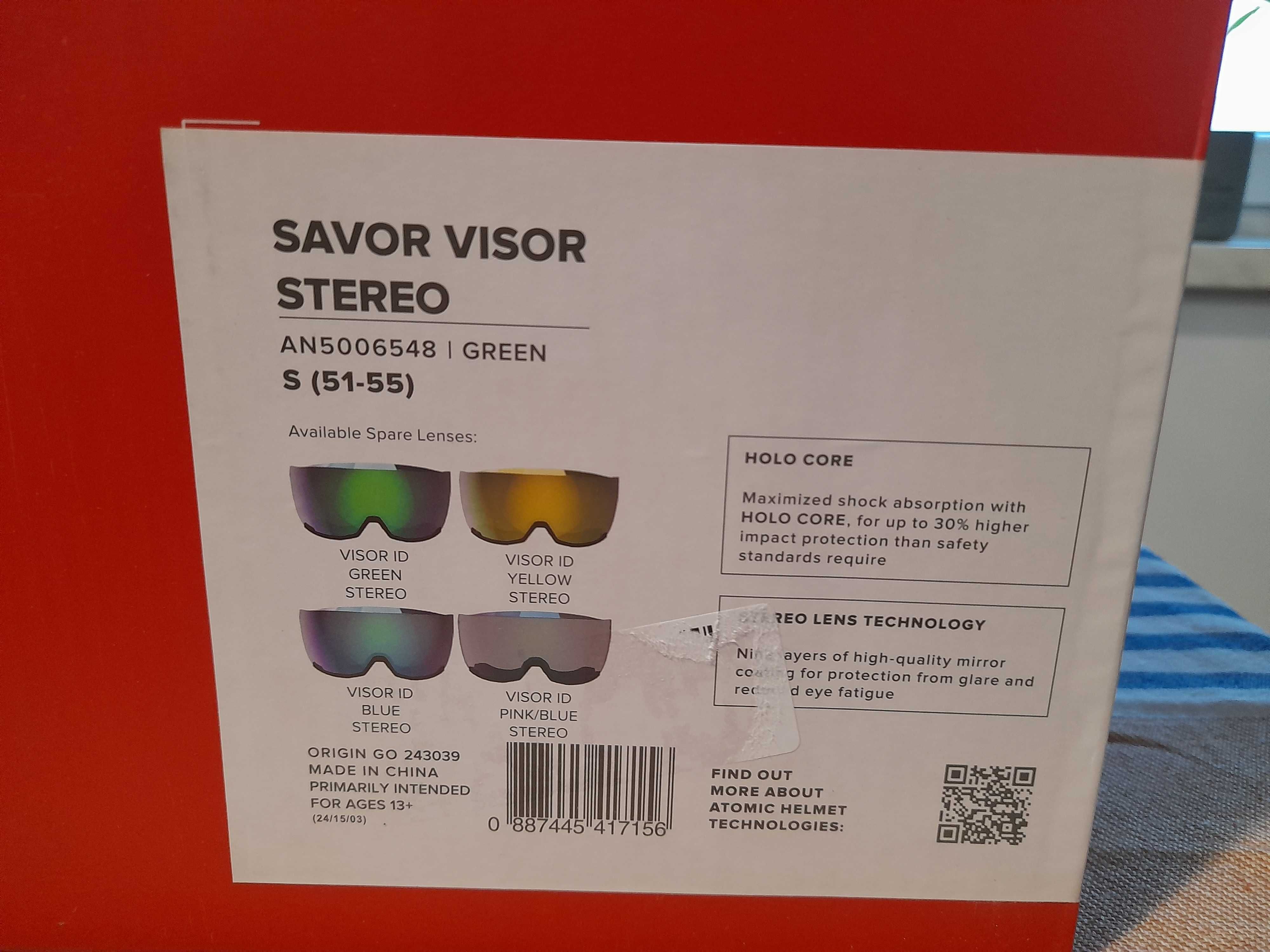 Atomic Savor Visor Stereo Kask z Wizjerem Green 51-55cm