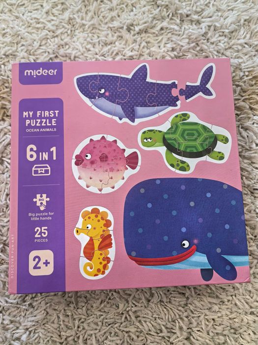пазли mideer 2+ машини, риби