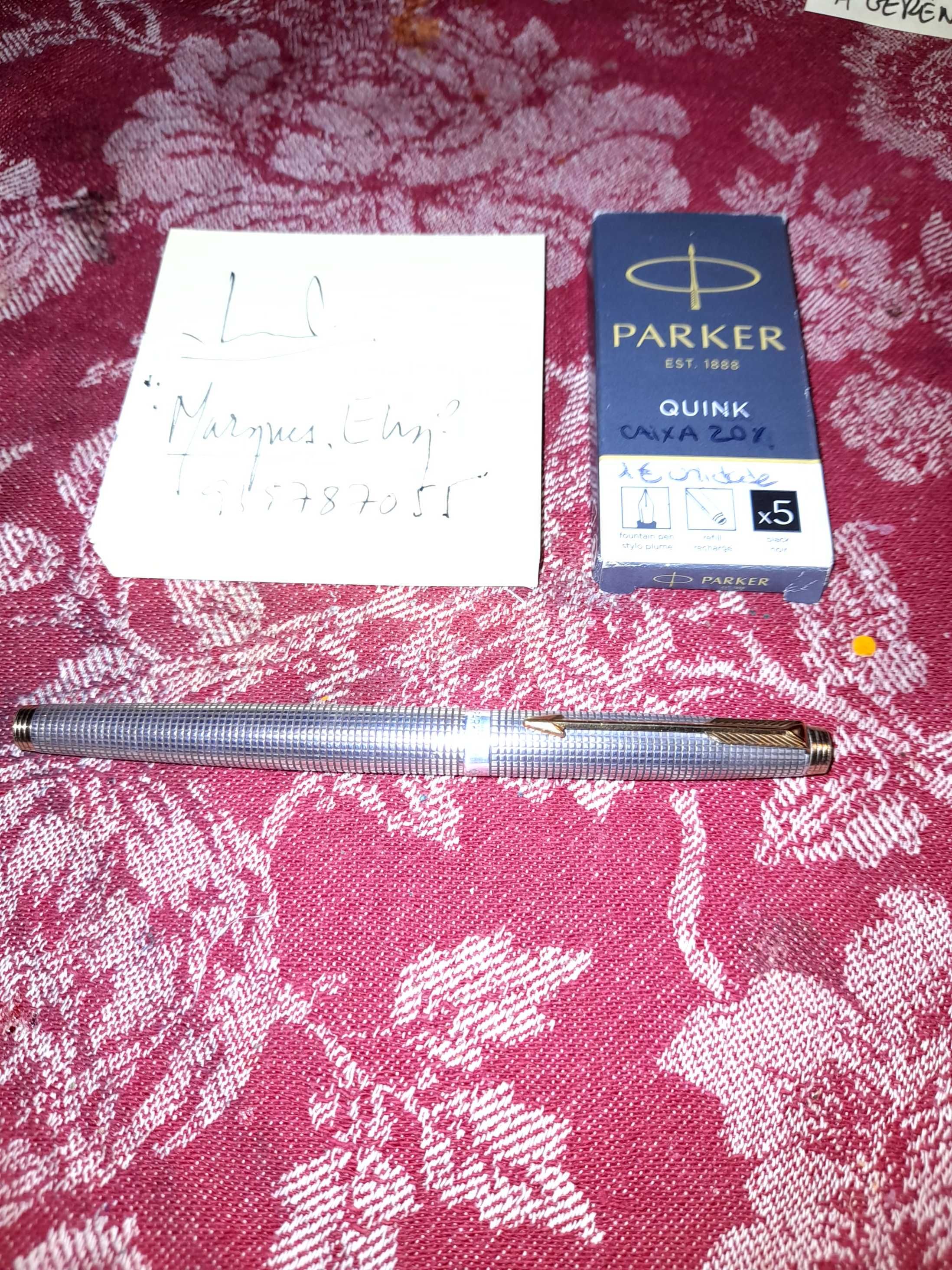 PARKER 75 PRATA - Macissa
 -1st Edição Aparo Ouro 18K RARISSIMA