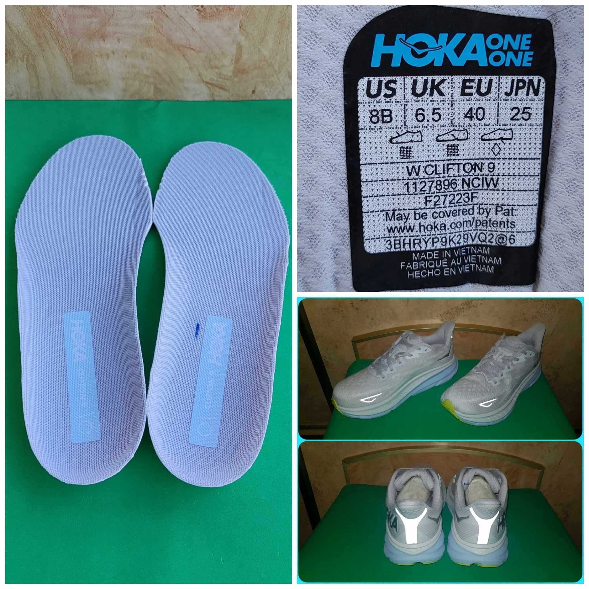 Hoka Clifton 9 White Кросівки 25 см.