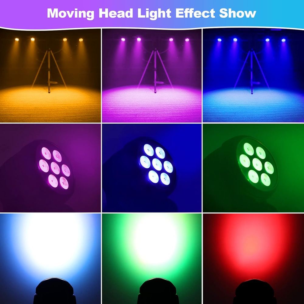 Moving Head oświetlenie sceniczne LED 7 x 8 W DMX RGBW