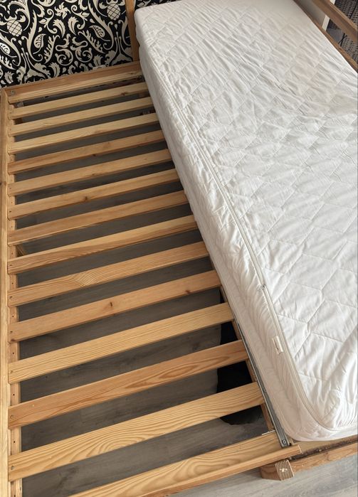 Łóżko Ikea rozkladane rozsuwane 80x200 lub 160x200 sosna materace
