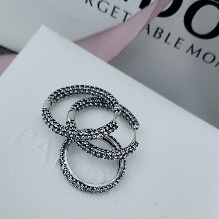 Пандора сережки  каблучка  паве кульчики Pandora