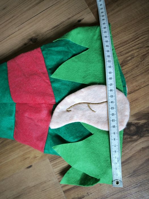 Czapka Elfa z uszami pomocnik Św Mikołaja zielona czerwona Christmas