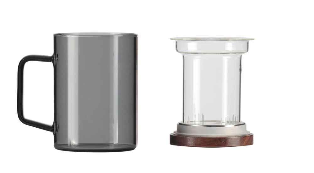 Vialli Design Szklanka z zaparzaczem Soho 350 ml grafitowa