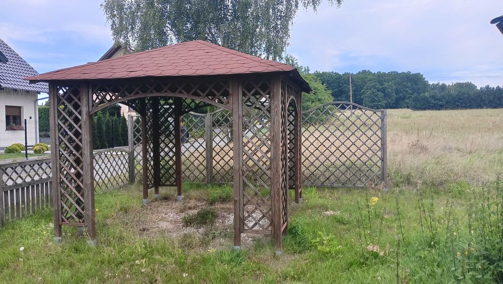 Altana PERGOLA z drewna !! 6 Kątna ALTANKA drewniana z dachem !!