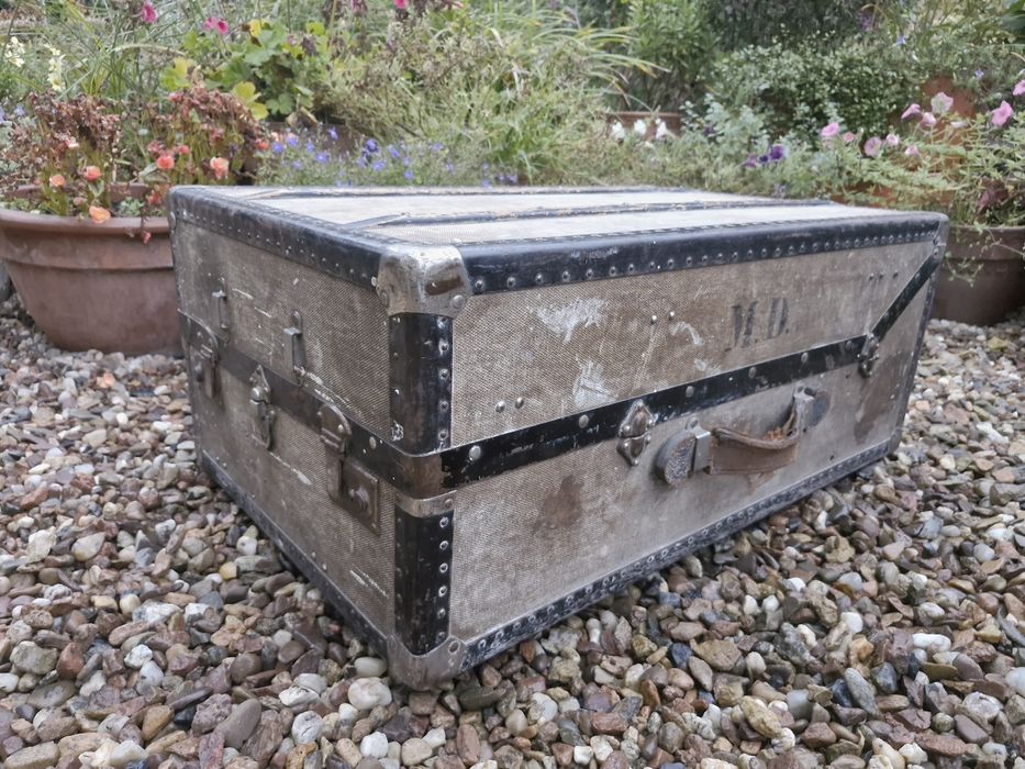 Stary Zabytkowy Kufer Podróżny XIX wiek