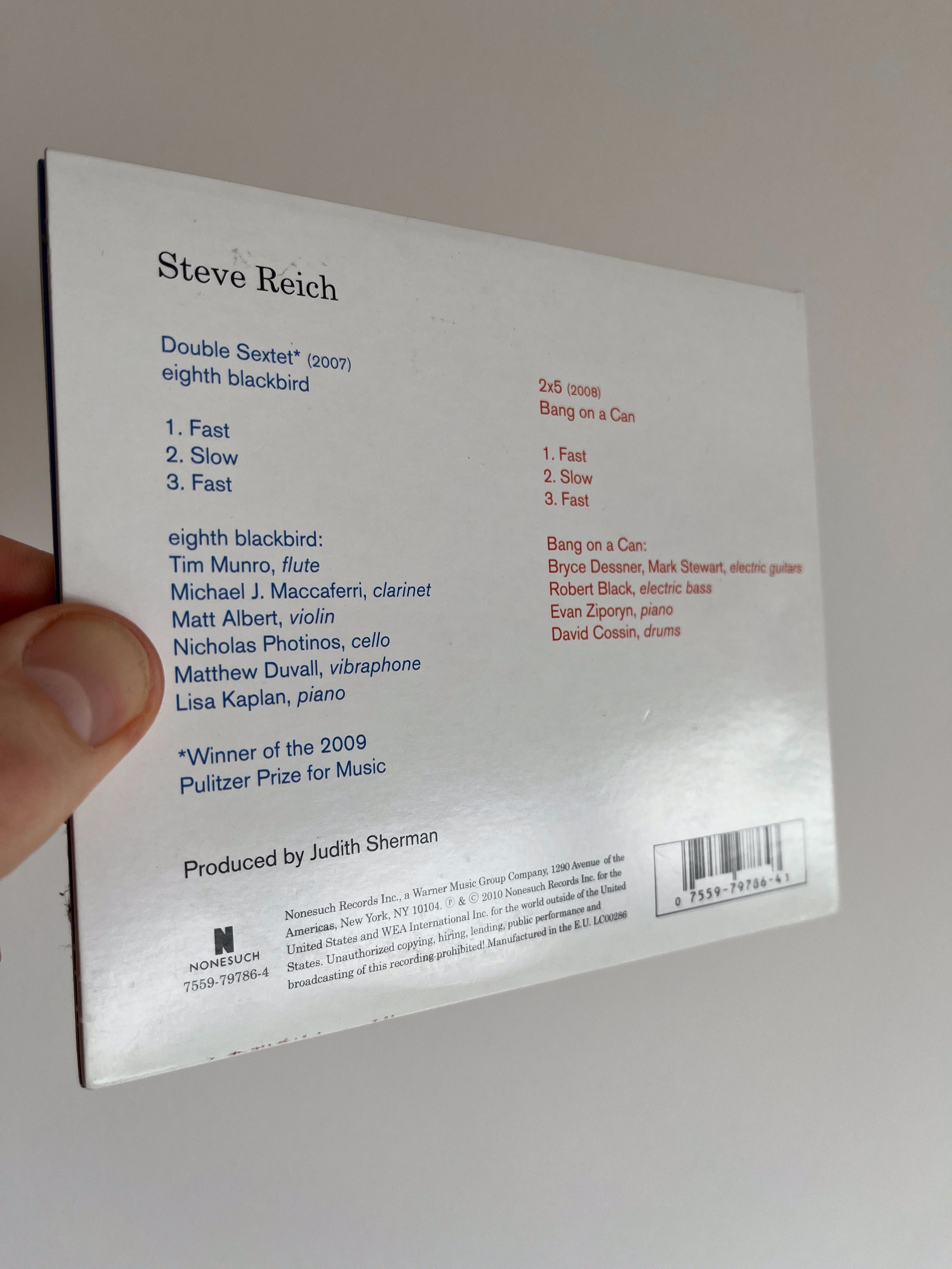 Steve Reich - Music For 18 Musicians, Double Sextet 2 x 5 - 2 CD