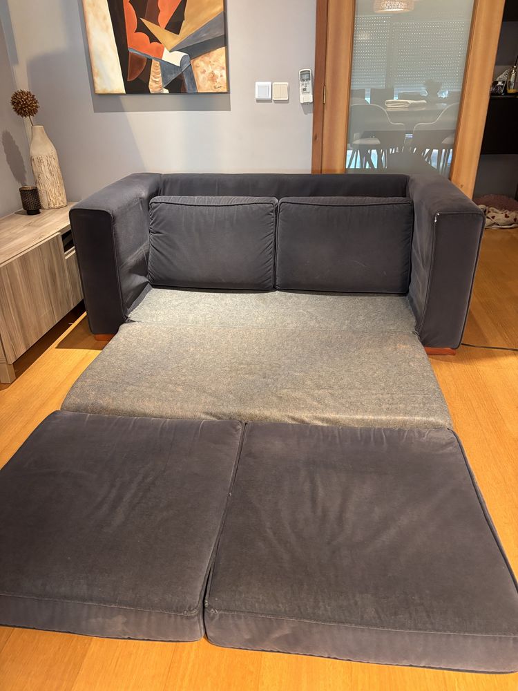 Sofa Cama Azul com 1,60m