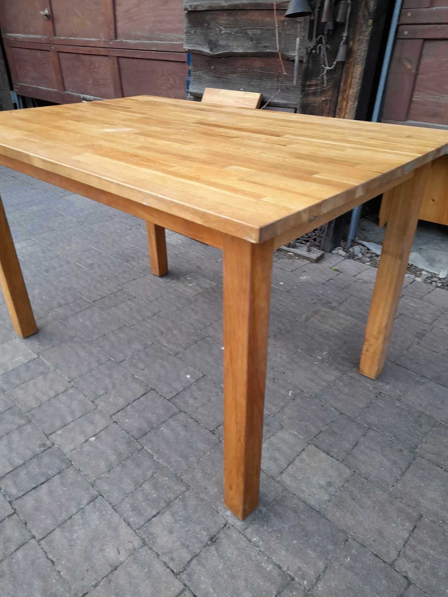 Dębowy stół , jedna nakładka, lite drewno olejowane