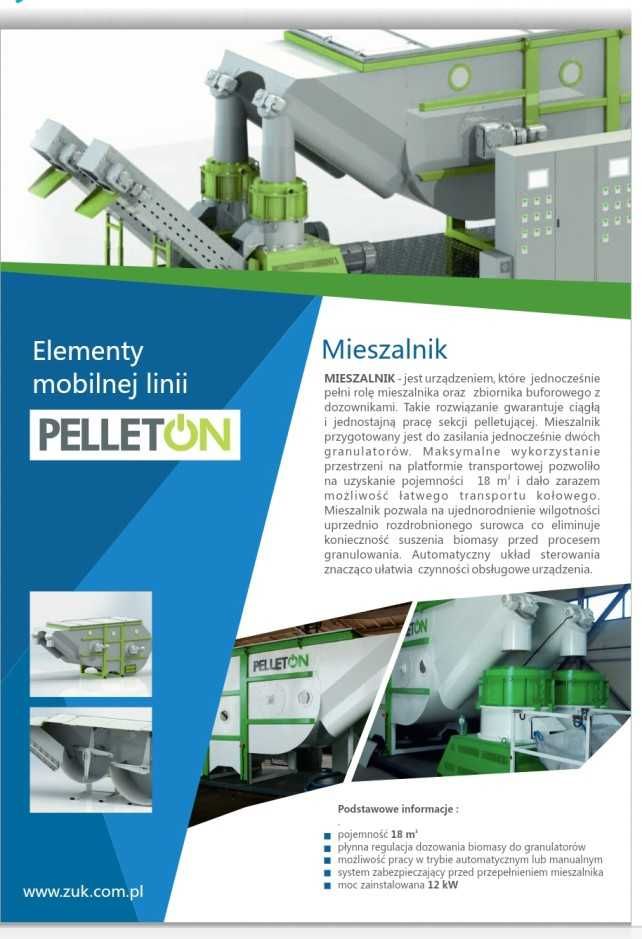 Linia do produkcji peletu granulator pelleton Żuk