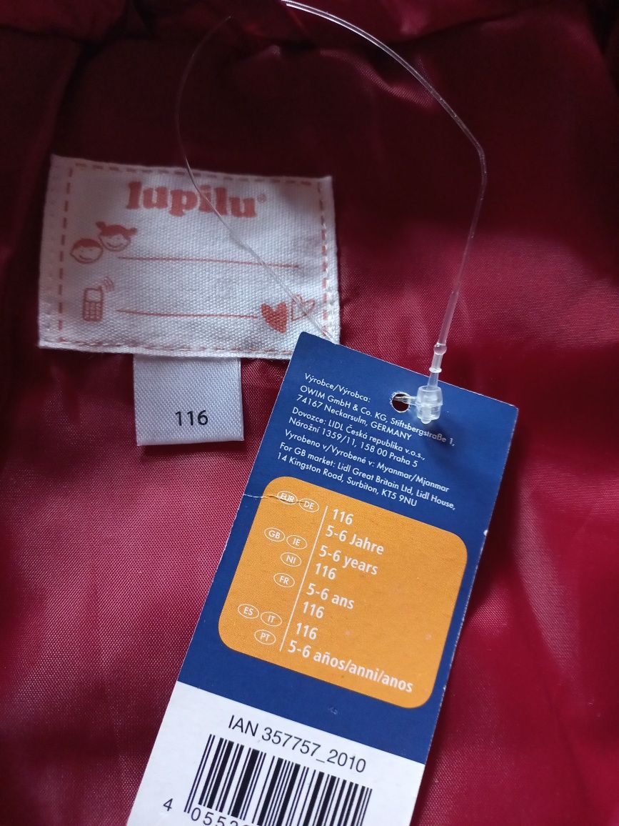 Nowa Kurtka wiosenna / jesienna rozm. 116 lupilu