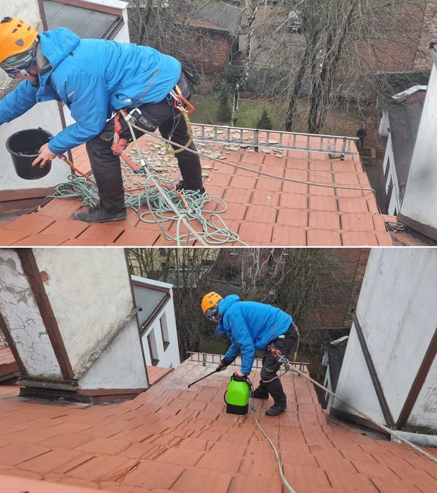 Czyszczenie rynien Sosnowiec, Katowice, Zabrze, Gliwice. Doczyszczona