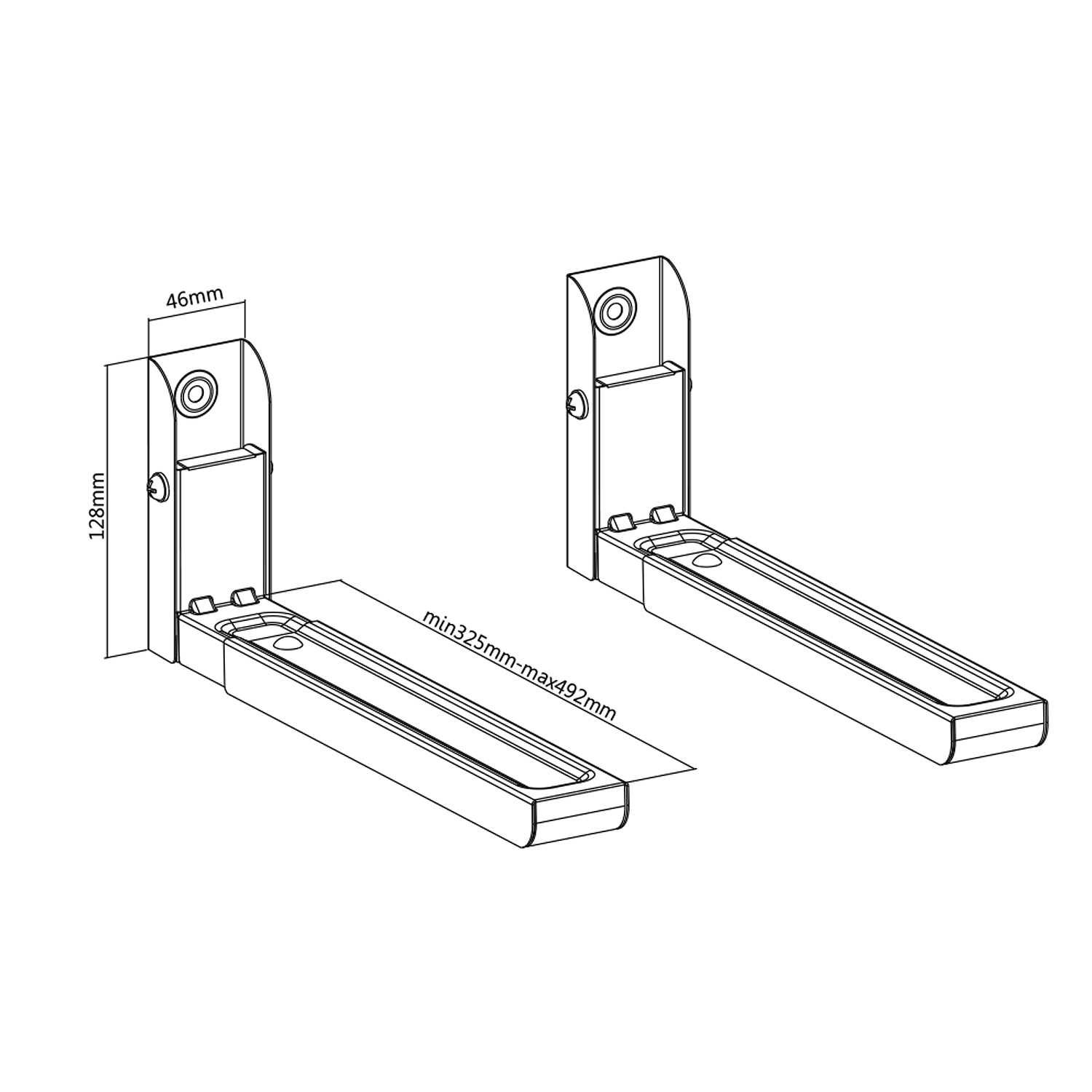 Uchwyty półka pod sprzęt RTV AGD mikrofalówkę 30kg Maclean MC-915 B