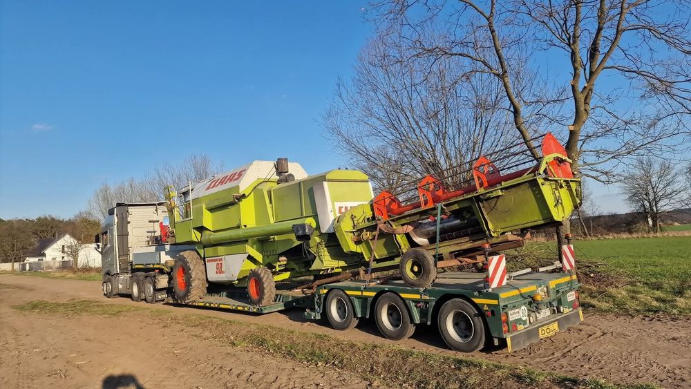 Transport Kombajnów Maszyn rolniczych leśnych budowlanych tiefbett