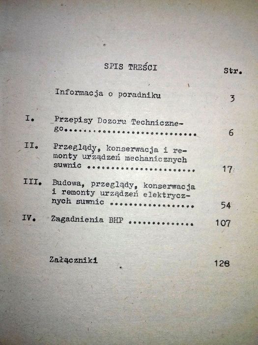 Poradnik konserwatora suwnic. Aleksander Kaczmarczyk. SITPH