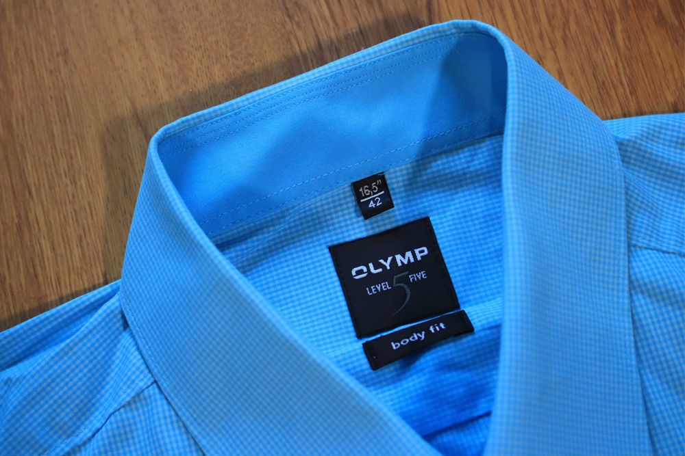 Koszula Olymp r. 42 męska nieb dł rękaw w kratkę bawełna